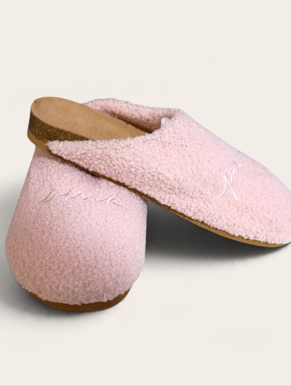 PINK Victoria's Secret Plush Slip-On Clog Slippers in Light Pink - Picture 1 of 8